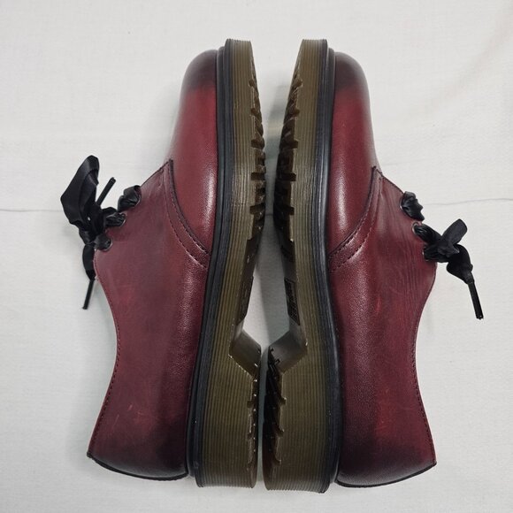 Dr Doc Martens Air Wair 1461 Lace Up Oxfords Burgundy Shoes Women's Size 7 Men 6 - Picture 10 of 13
